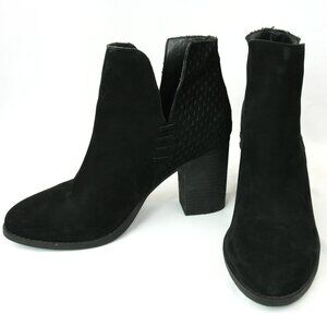 Steve Madden Lorena Leather Suede Slip In Ankle Boots Booties Heels 8.5